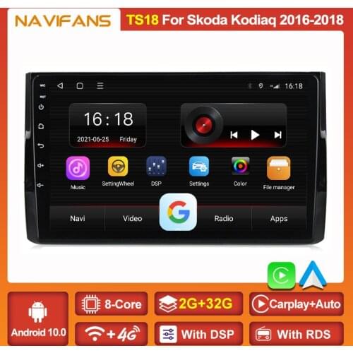 6G+128G 8Core Android 11 Car Stereo For Skoda Kodiaq 2016 2017 2018 2019 2020 Multimedia Video Player Auto Radio With Frame Wifi