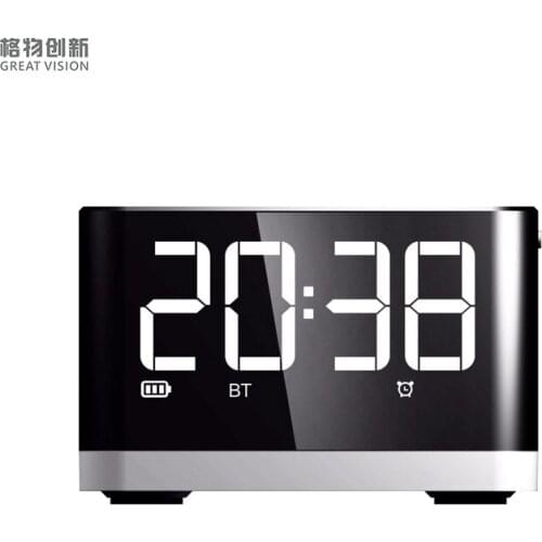 Bluetooth alarm clock speaker new with radio card inserted U disk private mode Bluetooth speaker factory