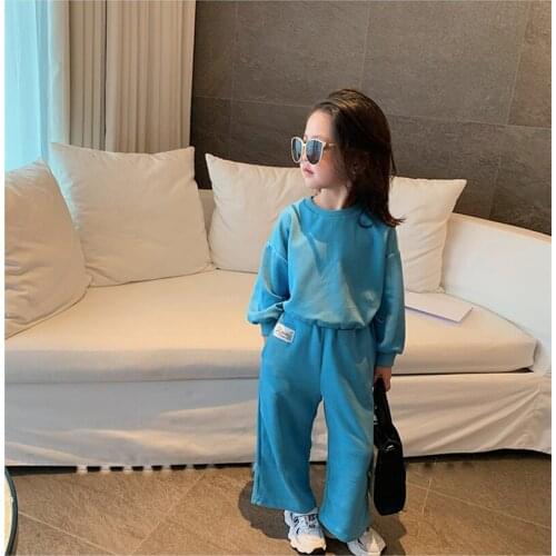 Spring Autumn Boys Girls 2 Pcs Set Baby Sweat Shirt + Pants Children Activewear Pure Cotton Suit 2 To 6 Yrs