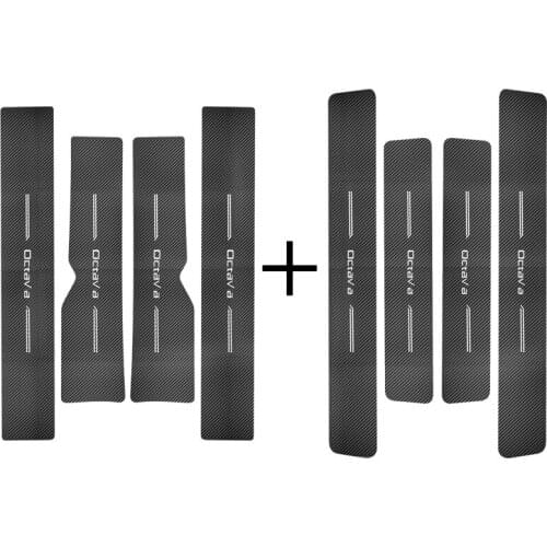 For Skoda Octavia 2007 To 2019 High-quality Leather Plate Door Sill Welcome Pedal Car Styling Accessories 8pcs/set