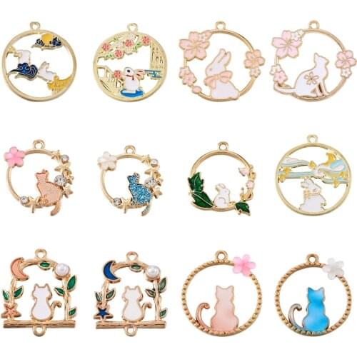 28pcs/Box Cute Beauty Enamel Daisy Bees Alloy Pendants For Earrings Bracelet NecklaceJewelry Making DIY Decor Accessories