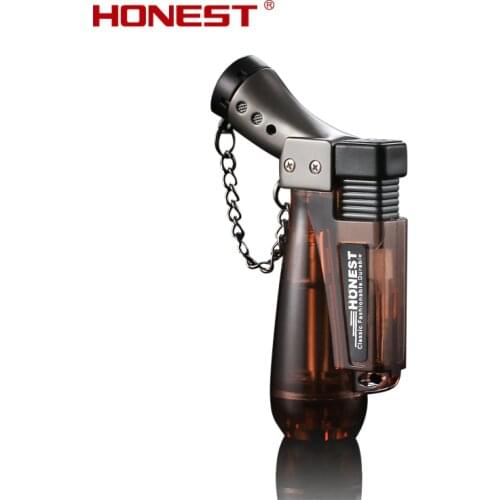 HONEST Metal Visible Gas Lighter Butane Torch Turbo Lighter 1300C Cigar Cigarette Lighters Smoking Accessories Gadgets For Men