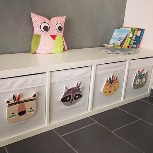 2Pcs Cartoon Animal Head Wall Decor Wood Plastic Board Ornaments Wall Hanging Ornament Kids Room Decoration Children Gift Toy