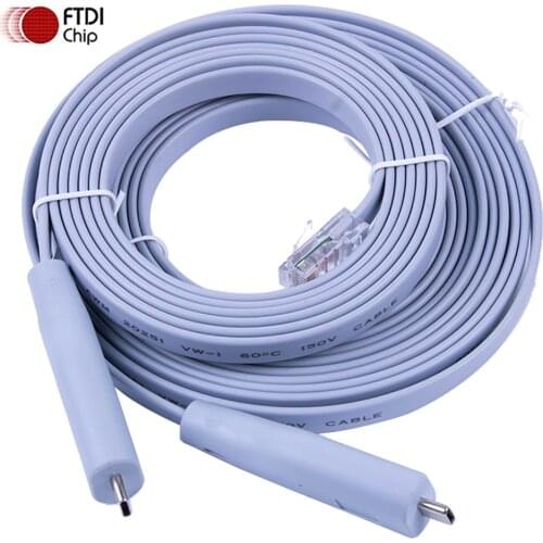 Console Cable USB 6FT FTDI Type-C to Rj45 RS232 For Windows 8/7 Vista MAC Linux Cisco Extension 6ft 12ft Cable