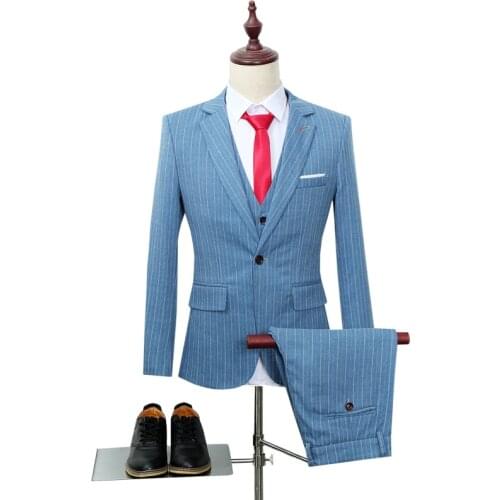 Suit + vest + pants)Mens Suit Evening Dress Party Wedding XL Suit Three-piece Suit/ oversized single breasted blazers men