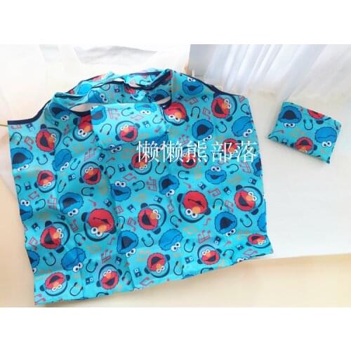 IVYYE 1PCS Sesame Street Elmo Fashion Anime Portable Shopping Bag Reusable Tote Foldable Handbags Pouch Storage Bags NEW