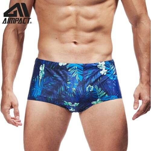 Aimpact Mens Swim Briefs Drawstring Swimsuit Sexy Tropical Swimwear Bathing Suit Front Pouch with Removable Cup Swim Shorts