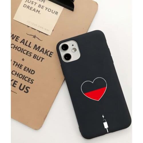 Charge Heart Phone Case For iphone 11 12 Pro Max 6s 7 8 Plus SE 2020 X XS MAX XR Soft Silicone Couple Charging Love Cover Fundas