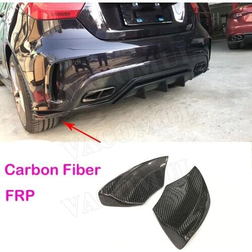 For A Class Carbon Fiber Rear Bumper Lip Splitters Spoiler for Mercedes W176 A180 A200 A250 AMG A45 13-18 Lip Trim Canard Aprons