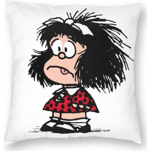 Mafalda Quino Comics Cushion Cover 45x45 Home Decor Print Cartoon Manga Throw Pillow for Living Room Two Side