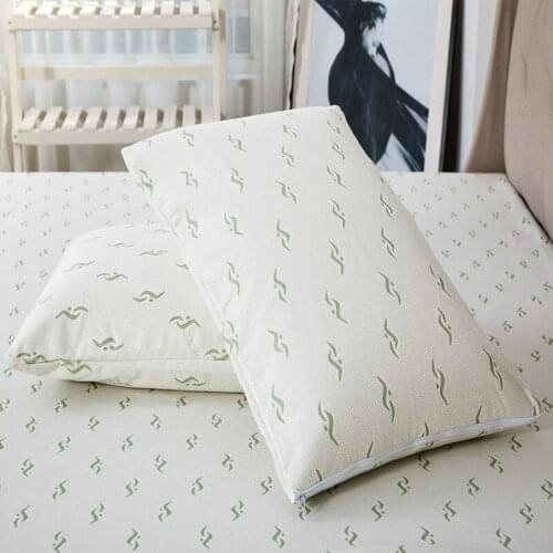 Bamboo fiber air layer pillowcase waterproof and machine washable bedroom neck pillow bedding down pillow core frosted thickened