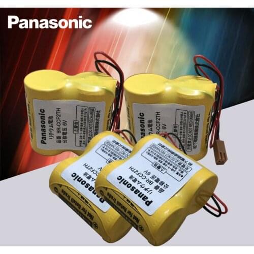Panasonic Original 4pcs/lot BR-CCF2TH Battery with w/2P plug 6V 5000mah PLC FANUC Lithium Batteries