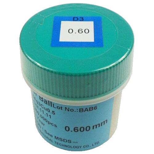 Lead free 250K PMTC BGA Solder Ball 0.35 0.4 0.45 0.5 0.55 0.6 0.76mm BGA Reballing Ball for IC Chips PCB Welding Rework
