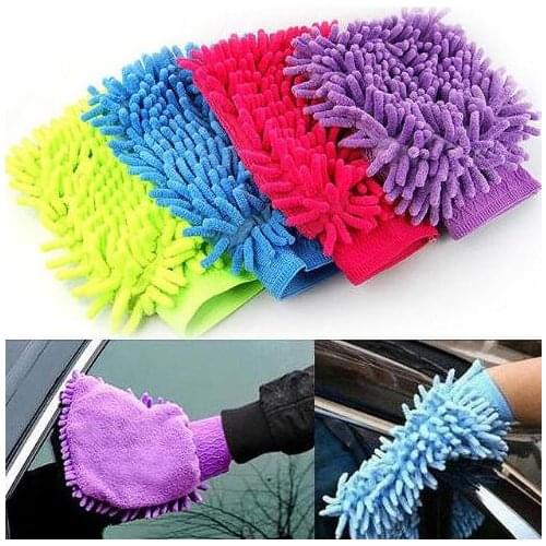 2 Pieces New Easy Microfiber Car Kitchen Household Wash Washing Cleaning Glove Cover
