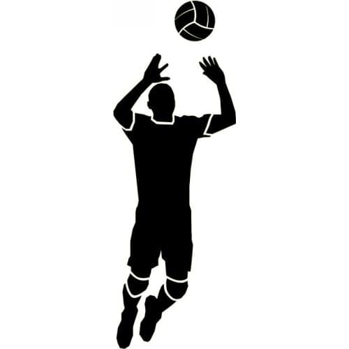 Personality Volleyball Game Sports Players Control The Ball and Pass The Ball Fashion Car Shape Car Sticker Creative Black/white