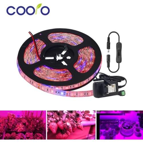 Plant Grow Lights 5m Waterproof Full Spectrum LED Strip Kit Flower Phyto Lamp Red Blue 3:1 4:1 5:1 for Greenhouse Hydroponic