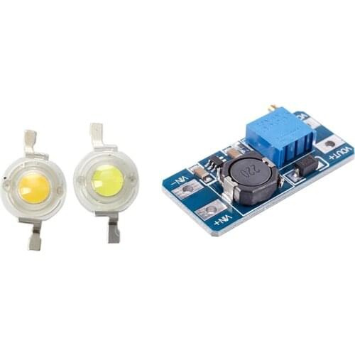 Retail DC/DC Step Up Boost 2-24 V 5-28 V Connect Modulo for Caricatore & 3W High Power LED Light Lamp Bulb (White / Warm White)
