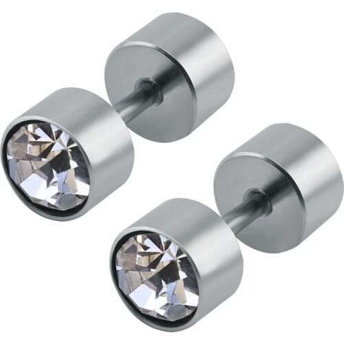 Crystal Rhinestone Ear Stud Earrings Stainless Steel Stud Earrings Women Cz Fashion Crystal Body Jewelry Pendientes Mujer Moda