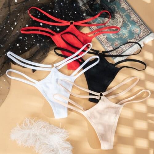 Newest Women Underwear Sexy G-string Thong Breathable Low Waist T back Lingerie Female Fashion Solid Color Hollow Out Thongs