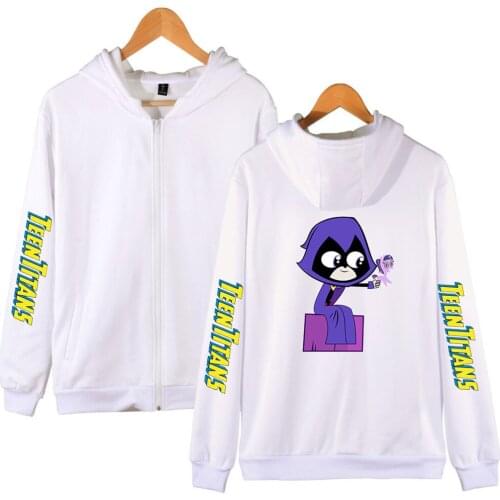 Anime Teen Titans Go Zipper Hoodies Women Men Fashion Long Sleeve Cartoon Hooded Sweatshirt Hot Sale Casual Streetwear Clothes