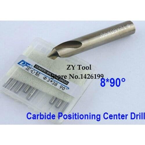 Carbide cutting tool 2PCS High quality M8* 90 positioning center drill,alloy chamfering bit,alloy fixed-point drill center drill