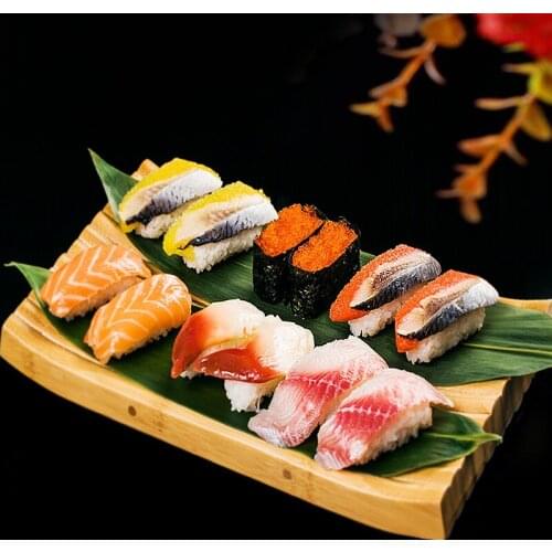 Japanese long bamboo sashimi container Korean tableware tray natural platter sushi plate health raw fish dish