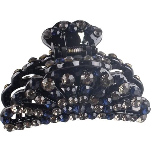 Lady Shining Crystal Big Hair Clamps Claw Female Casual Rhinestone Barrette Crab Hair Claws Bath Claw Rhinestone Accessories