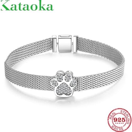 100% Real Sterling Silver Watch Bracelets with Cat claw Beads charms Reflexions Bracelet for Women Luxury fashion Jewelry gift