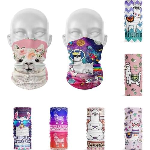 3D Printed Women Summer Headscarf Lovely Cartoon Sheep Headdress Pink Girl Hair Scarf Men’s Bandana Magic Kerchief Face Shield