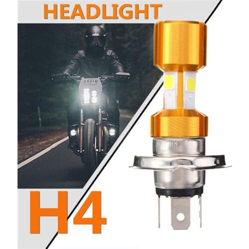 1PC 12V H4 LED 3 COB Motorcycle Headlight Lamp Bulb 6000K Hi/Lo Beam Light White 18W Scooter Accessories Useful