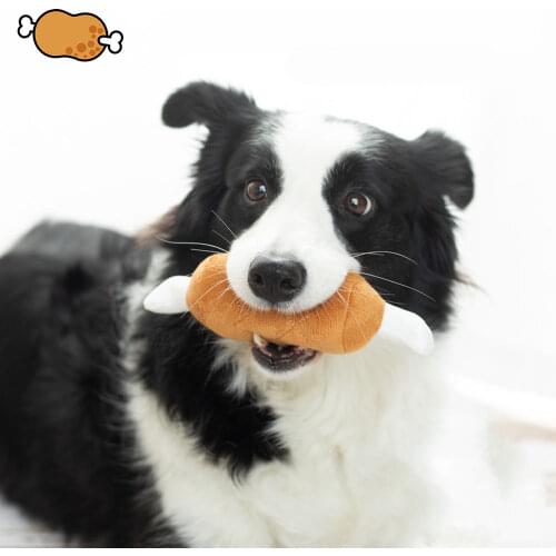 1pc New Simulation Chicken Legs Plush Toy Chicken Leg Bone Pillow Molar Press Sound Toy Playing With Pets