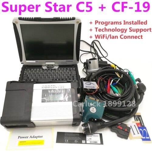 V2021.06 MB SD C5 Connect Compact 5 Star Diagnosis with SSD Plus computer CF19 4GB Laptop Software Installed Ready to Use