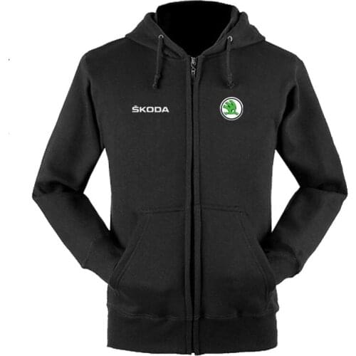 2021 Skoda logo zipper sweatshirts coat custom 4S shop zipper hoodie jacket