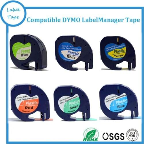 Compatible DYMO LT Mixed 91200 91201 91202 91203 91204 91205 Letratag label tape for DYMO plastic label printer free shipping