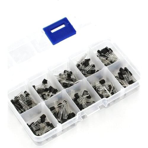 BC337 BC327 2N2222 2N2907 2N3904 2N3906 S8050 S8550 A1015 C1815 Transistor Assortment Kit 10value 200PCS Transistors Box Pack