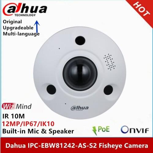 Dahua IPC-EBW81242 12MP Ultra HD Vandal-proof IR Network Fisheye Camera IP67 AI fisheye Camera