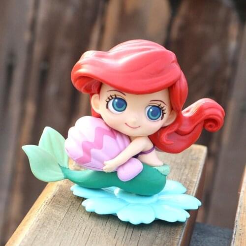 Disney 8cm Mermaid Princess Cartoon Action Figure Anime Mini Collection Figurine doll mini kids Toy model for kid girl gift
