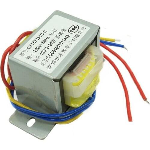 EI57-30W Power Transformer 220V to 12V×2 1.2A 1.1A Dual 12V Transformer Amplifier