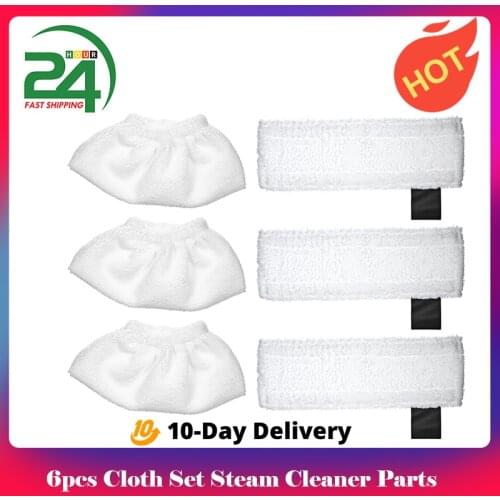 6pcs Cloth Set 3 Rag Nozzle Covers 3 Microfiber Mopping Pads for Karcher SC2/ SC3/ SC4/ SC5 Steam Cleaner Parts Accessories