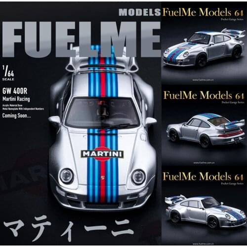 FuelMe 1:64 Gunther Werks 993 GW993 400R Martini Silver Resin Model Car