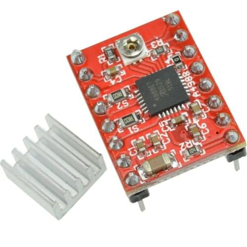 Stepper Motor Driver Module with Aluminum Heat Sink Reprap 3D Printer Parts Red Green Blue Board for Arduino A4988