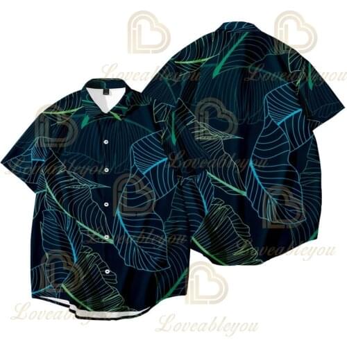 2021 Camisa Masculina 3d Marine Life Mens Summer Shirt Fish Digital Printing Hawaiian Leisure Vacation Short-sleeved Shirt