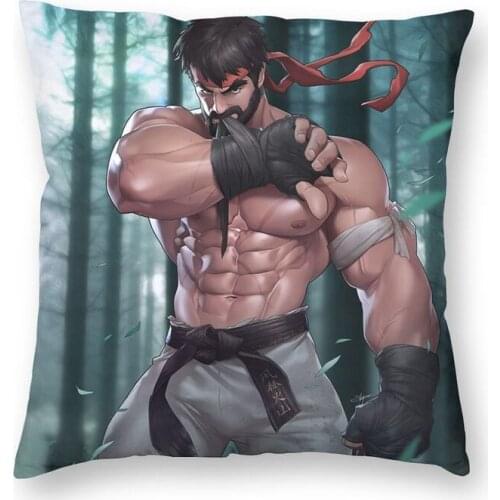 Sexy Man Super Strong Muscle Male Boyfriend Cartoon Cushion Cover Sofa Living Room Hot Gay Art Square Throw Pillow Cover 45x45cm