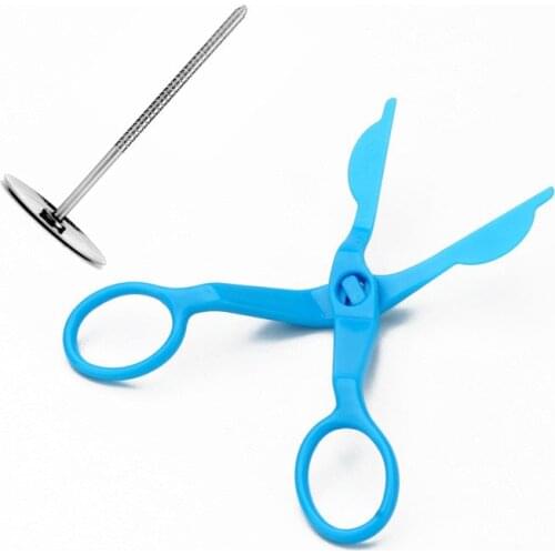 1/2Pcs Piping Flower Scissors Nail Safety Rose Decor Lifter Fondant Cake Decorating Tray Cream Transfer Baking Pastry Tools
