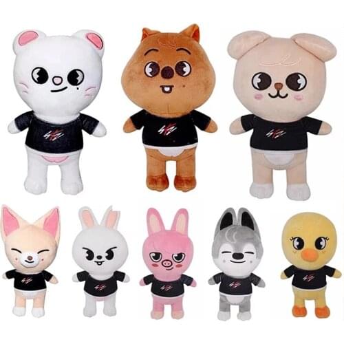 Skzoo Plush Toys 20cm Cartoon Stray Kids Stuffed Animal Plushies Doll Bbokari Leebit Wolf Chan Puppym Kids Adults Fans Gift