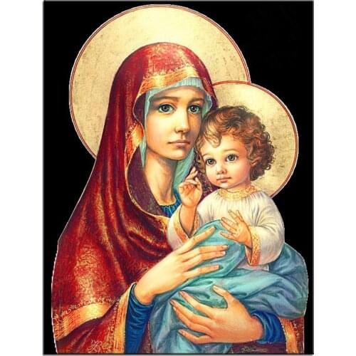Holy Virgin Mary and baby Diamond Embroidery Full,5D,diy,Diamond Painting,portrait picture,Stitch Cross,3d Diamond Mosaic,gift