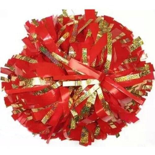 6" Cheerleader pompons ( 10 pieces/lot) Surface will shine + gold laser wire sports pompoms supplies Color can choose