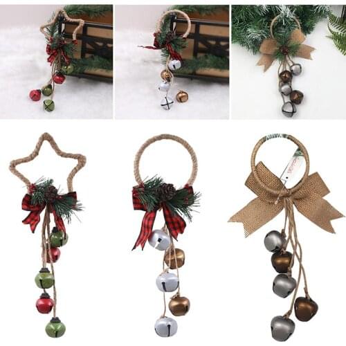 Retro Bells Christmas Decorations Made Of Bowknot Bells Pendant Iron Christmas Bell Doorknob Decoration Christmas Tree Ornaments