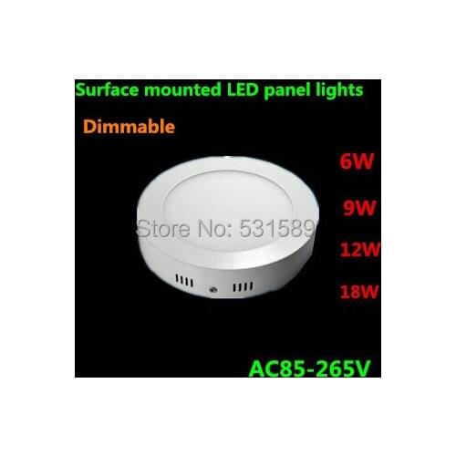Dimmable 6w12w18w Surface mounted led downlight Round panel light smd Ultra thin circle ceiling Down lamp kitchen Bathroom lamp