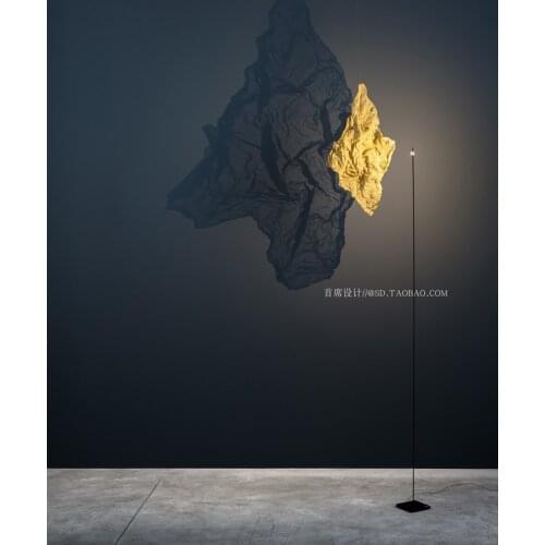 Postmodern art decoration copper living room background wall light and shadow handmade special-shaped floor lamp